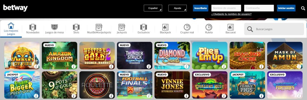 Preview of Betway Casino games